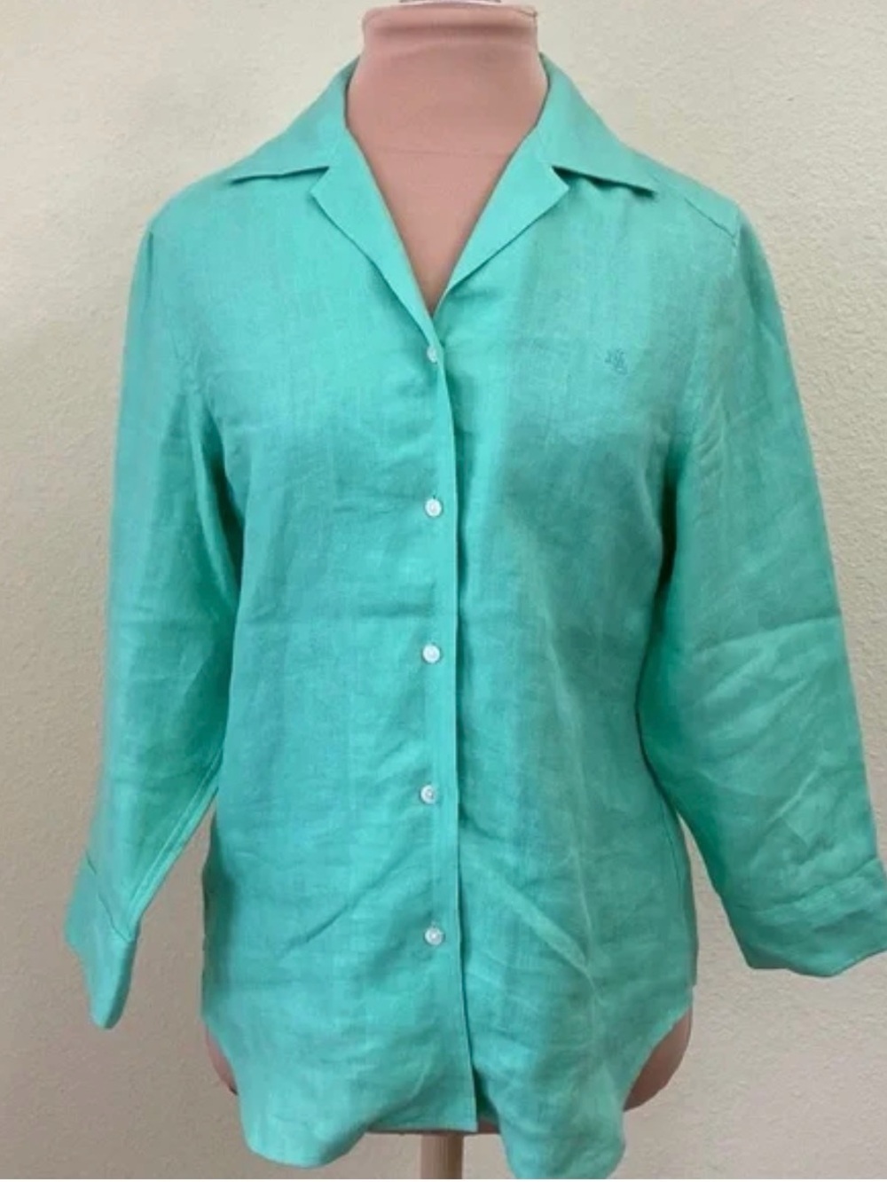 Lauren Ralph Lauren Linen Blouse with 3/4 Sleeves